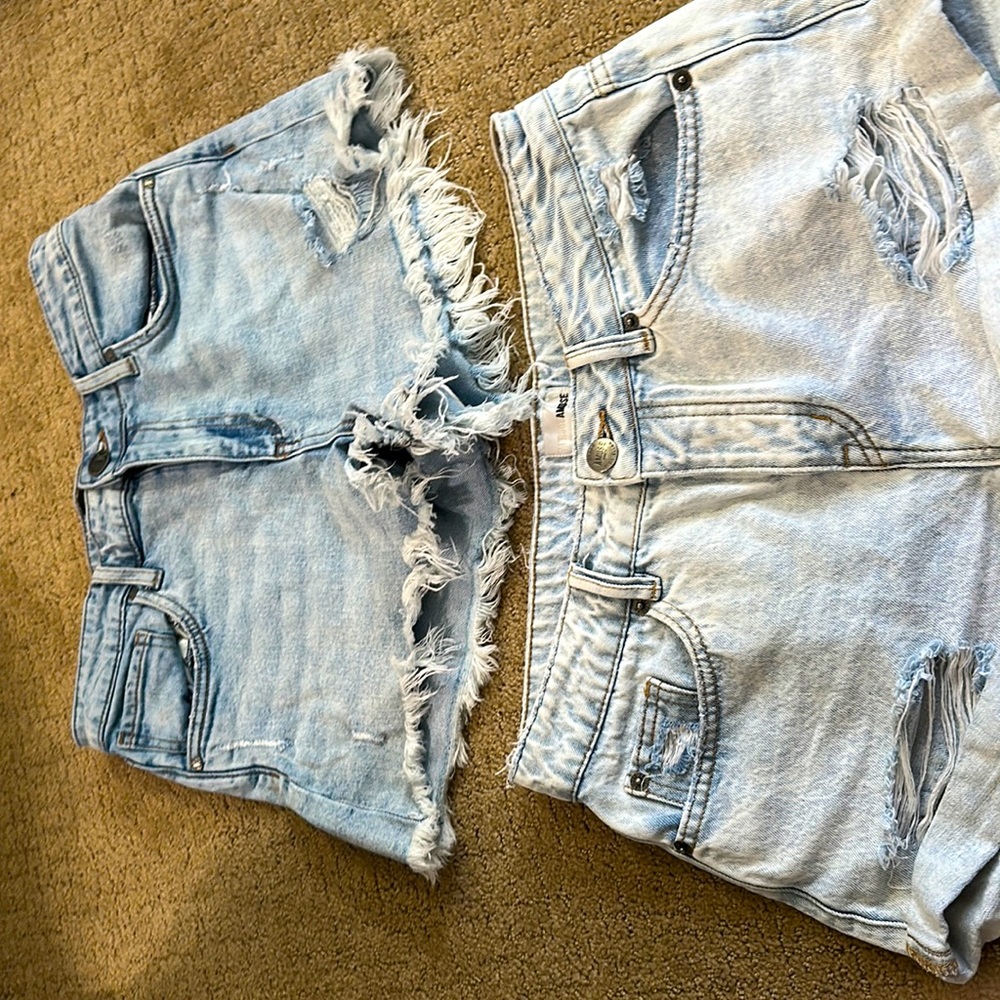 2 pair blue jean shorts